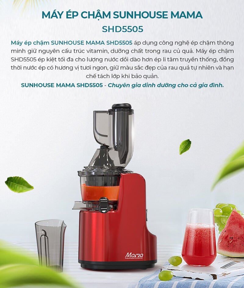 Giới thiệu về máy ép chậm Sunhouse SHD5505
