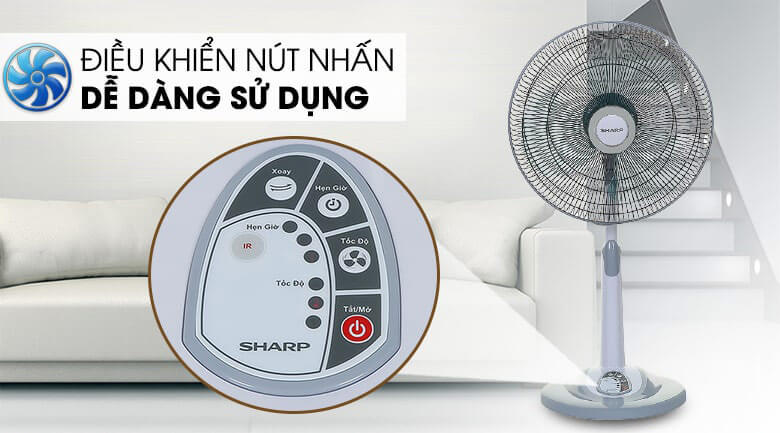 Điều khiển của quạt cây lửng Sharp PJ-L40RV-LG