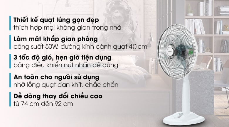 Đặc điểm của quạt lửng Sharp PJ-L40RV-WH