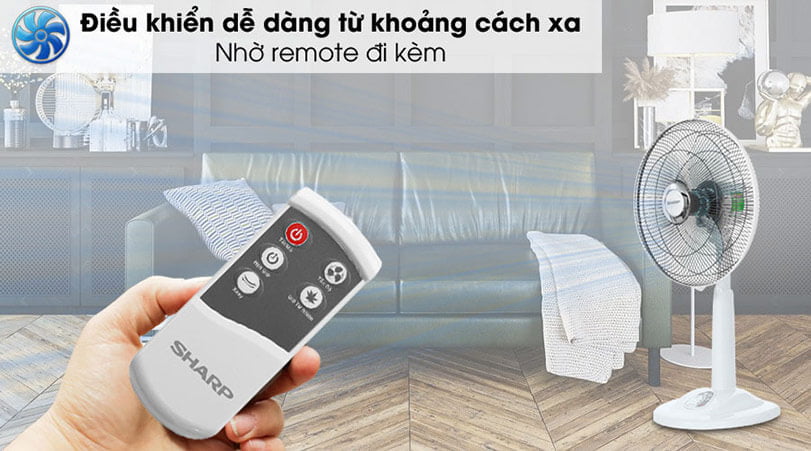 Quạt lửng Sharp PJ-L40RV-WH có điều khiển từ xa thuận tiện