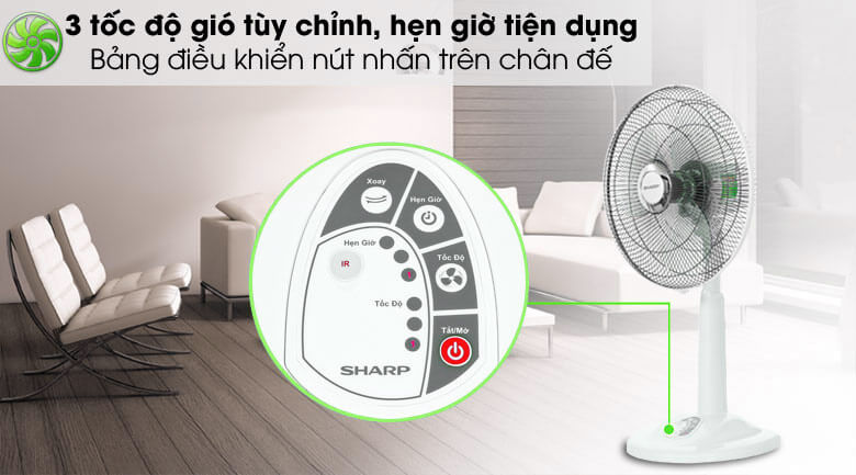 Quạt lửng Sharp PJ-L40RV-WH dễ dàng tùy chỉnh hoạt động